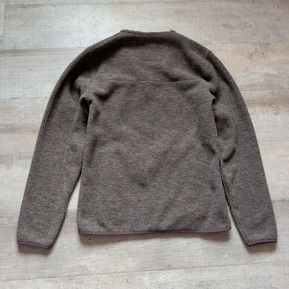 Powder River Men's Jacquard Fleece Pullover M Brown 1/4 Button Up Thick Warm EUC - Picture 6 of 6